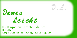 denes leicht business card